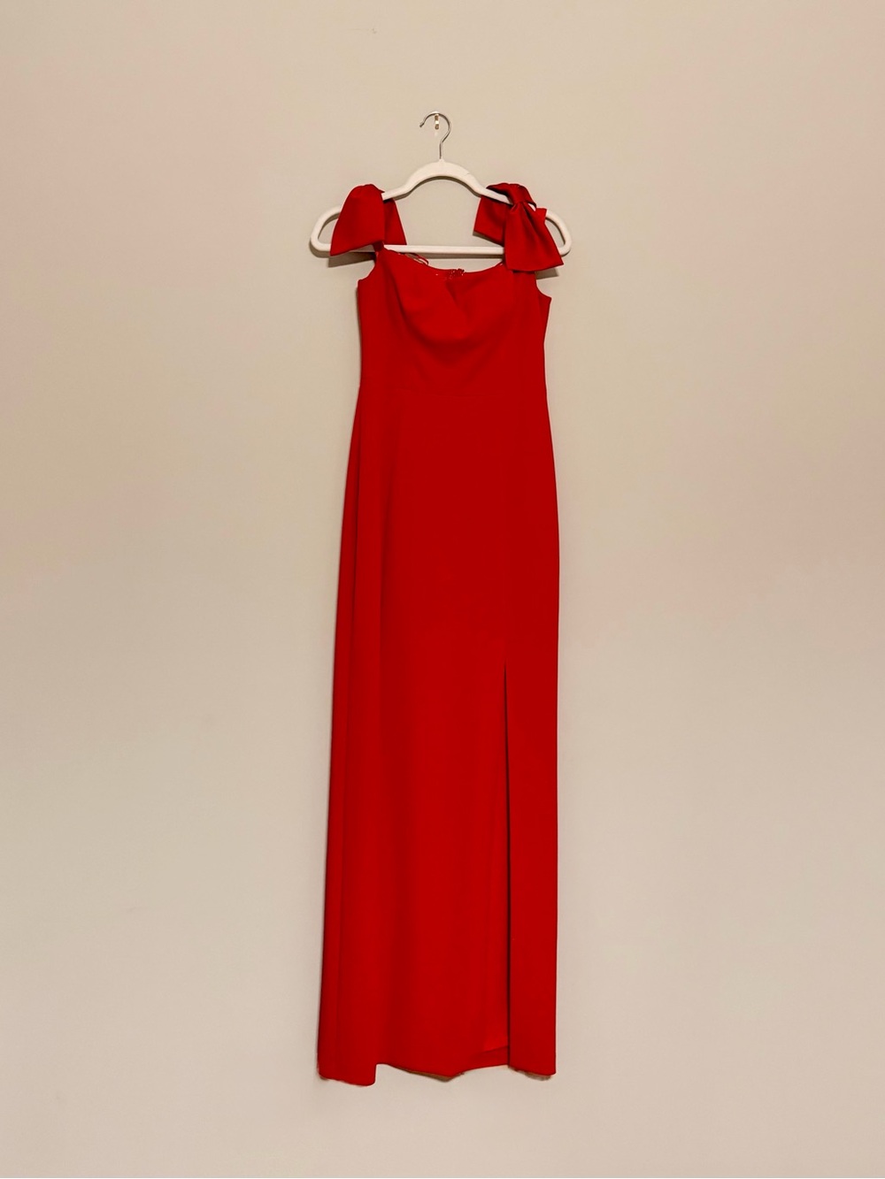Eliza J Red Bow-Shoulder Maxi Dress